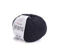 Yarnart Jeans Amigurumi Crochet Knitting Yarn - 55% Cotton, 45% PAC, Color Black