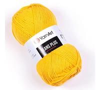 YarnArt Jeans Plus Yarn Cotton Blend Yarn - Knitting & Crochetting Soft Baby Yarn 55% Cotton 45% Acrylic, 100 g (3.5 oz), 160 m (174 yds), Yarn Weight : 4, (1 Skein) (35)