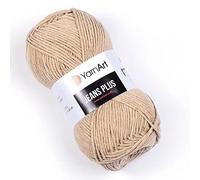 YarnArt Jeans Plus Yarn Cotton Blend Yarn - Knitting & Crochetting Soft Baby Yarn 55% Cotton 45% Acrylic, 100 g (3.5 oz), 160 m (174 yds), Yarn Weight : 4, (1 Skein) (48)