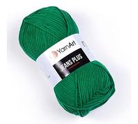 YarnArt Jeans Plus Yarn Cotton Blend Yarn - Knitting & Crochetting Soft Baby Yarn 55% Cotton 45% Acrylic, 100 g (3.5 oz), 160 m (174 yds), Yarn Weight : 4, (1 Skein) (52)