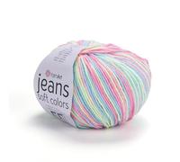 YarnArt Jeans Soft Colors - Variegated Sport Yarn 55% Cotton 45% Acrylic 1 Skein/Ball 50 gr 174 yds Cotton Yarn Knitting Yarn Soft Yarn amigurumi Cotton Yarn (6204)
