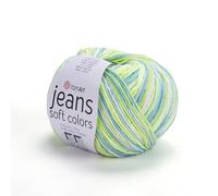 YarnArt Jeans Soft Colors - Variegated Sport Yarn 55% Cotton 45% Acrylic 1 Skein/Ball 50g 174yds Cotton Yarn for Knitting & Amigurumi
