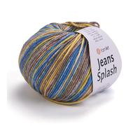 YarnArt Jeans Splash - Variegated Cotton Blend Yarn, 55% Cotton 45% Acrylic, Sport Weight - 1 Skein (50g, 174 yds) - Soft Yarn for Knitting, Crochet, Amigurumi (960)