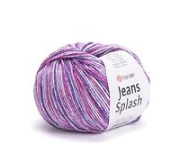 YarnArt Jeans Splash - Variegated Sport Yarn 55% Cotton 45% Acrylic 1 Skein/Ball 50g 174yds Soft Cotton Yarn for Amigurumi