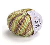 YarnArt Jeans Splash - Variegated Sport Yarn 55% Cotton 45% Acrylic 1 Skein/Ball 50g 174yds Soft Cotton Yarn for Knitting & Amigurumi