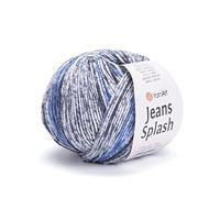 YarnArt Jeans Splash - Variegated Sport Yarn 55% Cotton 45% Acrylic 1 Skein/Ball 50g 174yds Soft Cotton Yarn for Amigurumi