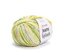 YarnArt Jeans Splash - Variegated Sport Yarn 55% Cotton 45% Acrylic 1 Skein/Ball 50g 174yds Soft Cotton Yarn for Knitting & Amigurumi
