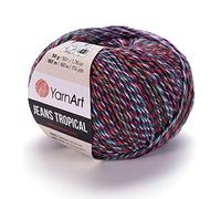 YarnArt Jeans Tropical Sport Yarn - 55% Cotton, 45% PAC - Multicolor Knitting & Crochet Yarn - 50g (174 yds) | Soft, Durable & Lightweight | Perfect for Amigurumi, Clothing & Accessories (620)