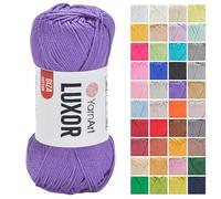 YarnArt Luxor Mercerized Cotton Yarn - 100% Giza Cotton, Smooth Texture, 50g (1.76 oz), 125m (136 yds), Lightweight Yarn for Summer Projects, Amigurumi, Baby Items, and Accessories (1220)