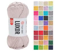 YarnArt Luxor Mercerized Cotton Yarn - 100% Giza Cotton, Smooth Texture, 50g (1.76 oz), 125m (136 yds), Lightweight Yarn for Summer Projects, Amigurumi, Baby Items, and Accessories (1229)