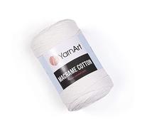 YarnArt Macrame Cotton - 80% Cotton, 20% Polyamide Macrame Cord, Medium Weight, 8.8 oz (250g), 246 yds - Knitting, Crochet & Unique Macrame Crafts (752-Off White)