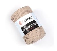 YarnArt Macrame Cotton - 80% Cotton, 20% Polyamide Macrame Cord, Medium Weight, 8.8 oz (250g), 246 yds - Knitting, Crochet & Unique Macrame Crafts (753-Cream)