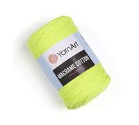 YarnArt Macrame Cotton - 80% Cotton, 20% Polyamide Macrame Cord, Medium Weight, 8.8 oz (250g), 246 yds - Knitting, Crochet & Unique Macrame Crafts Neon Green