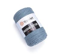 YarnArt Macrame Cotton - 80% Cotton, 20% Polyamide Macrame Cord, Medium Weight, 8.8 oz (250g), 246 yds - Knitting, Crochet & Unique Macrame Crafts (795-Light Blue)