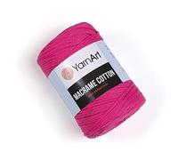 YarnArt Macrame Cotton - 80% Cotton, 20% Polyamide Macrame Cord, Medium Weight, 8.8 oz (250g), 246 yds - Knitting, Crochet & Unique Macrame Crafts Neon Pink