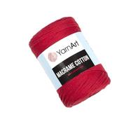 YarnArt Macrame Cotton - 80% Cotton, 20% Polyamide Macrame Cord, Medium Weight, 8.8 oz (250g), 246 yds - Knitting, Crochet & Unique Macrame Craftst (773-Red)