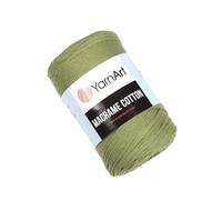 YarnArt Macrame Cotton - 80% Cotton, 20% Polyamide Macrame Cord, Medium Weight, 8.8 oz (250g), 246 yds - Knitting, Crochet & Unique Macrame Crafts, Olive Green
