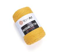 YarnArt Macrame Cotton - 80% Cotton, 20% Polyamide Macrame Cord, Medium Weight, 8.8 oz (250g), 246 yds - Knitting, Crochet & Unique Macrame Crafts (796-Mustard)