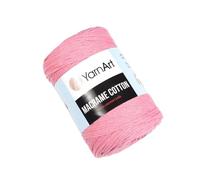 YarnArt Macrame Cotton, Macrame Yarn for Crafting, Knitting, and Crochet, Unique Macrame Crafts 8.80 Oz, 246.06 Yds 80% Cotton Macrame Cord, Macrame Yarn Weight Medium (779-Candy Pink)