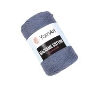 YarnArt Macrame Cotton, Macrame Yarn for Crafting, Knitting, and Crochet, Unique Macrame Crafts 8.80 Oz, 246.06 Yds 80% Cotton Macrame Cord, Macrame Yarn Weight Medium (761-Denim Blue)
