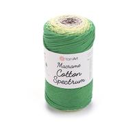 YarnArt Macrame Cotton Spectrum - 80% Cotton Multicolor Cord - 8.8 oz (250g), 246 yds (225m) - Colorful Rope for Knots, Weaving, DIY Crafts - Worsted Weight Aran (4) (1322)
