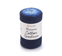 YarnArt Macrame Cotton Spectrum - 80% Cotton Multicolor Cord - 8.8 oz (250g), 246 yds (225m) - Colorful Rope for Knots, Weaving, DIY Crafts - Worsted Weight Aran (4) (1324)