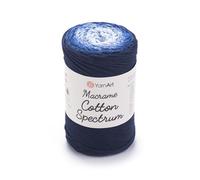 YarnArt Macrame Cotton Spectrum - 80% Cotton Multicolor Cord - 8.8 oz (250g), 246 yds (225m) - Colorful Rope for Knots, Weaving, DIY Crafts - Worsted Weight Aran (4) (1316)