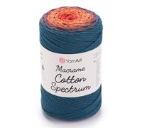YarnArt Macrame Cotton Spectrum Macrame Cord 250ml, 256Yds 80% Cotton Macrame Rope Multi-Color Macrame, Colorful Macrame Yarn Weight Worsted - Aran (4) (1317)