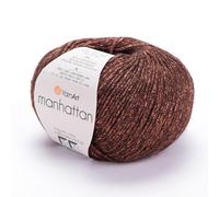 YARNART Manhattan Glitter Knitting Yarn - Shiny, Shiny Metallic, Wool and Acrylic, Fancy Yarn, 1.76 Oz, 218.72 Yds (912)