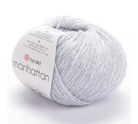 YARNART Manhattan - Glittery Knitting Yarn with Sparkle and Metallic Shine - Wool and Acrylic Fantasy Yarn - 1.76 Oz, 218.72 Yds (901)
