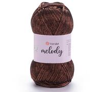 YarnArt Melody Variegated Chainette - Metallic Sheen Fiber for Knitting, Crochet & Embroidery, 100g (3.5 oz) Skein, 230m (251 yd), Premium Blend of 70% Polyamide 21% Acrylic 9% Wool (899)