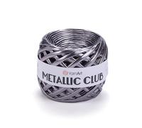 YarnArt Metallic Club Super Bulky T-Shirt Yarn - 100% Polyester, 6.35 oz / 180 gr, 60 yrds / 55 Meters - Shiny Colors for Handbags, Rugs, Chic Night Bags, Crochet (8104)