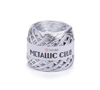 YarnArt Metallic Club - Super Bulky T-Shirt Yarn, 100% Polyester, 6.35 oz (180g), 60 yds (55m), Shiny Multicolor Thread for Handbags, Chic Night Bags, and Crochet Projects (8102)