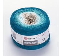 YarnArt Rosegarden 100% Cotton 250gr 8.80 oz 1094yds Cake Yarn Rainbow Crochet Yarn Spring Summer (324)