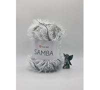 YarnArt Samba Eyelash Yarn, Navy Blue, Soft Fluffy Fancy Yarn for Crochet, Knitting & Decorative Projects, 5x100g (A-64)