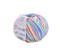 YarnArt Soft Colors - Variegated Sport Yarn 55% Cotton 45% Acrylic - 1 Skein/Ball 50g 174 Yds - Soft Knitting Cotton for Amigurumi (6207)