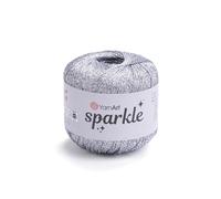 YarnArt Sparkle Metallic Shiny Yarn, 60% Metallic Polyester 40% Polyamide, 25g, 160m, 2.5mm Needles & 3mm Hooks (1300)