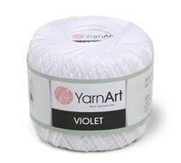 YarnArt Violet - 100% Mercerized Cotton Crochet & Knitting Yarn - Soft & Durable Lace Thread for Embroidery, Doilies & DIY Crafts - 1 Skein (50g, 282m) (1000)