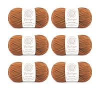 Yarnger DK Acrylic Yarn, 6x50g Double Knitting Yarn, Dark Brown | Soft & Durable DK Yarn | 100% Acrylic Yarn | Knitting & Crochet Yarn for Blanket / Granny Square