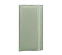 Yarnic Checkbook Cover for Personal Checkbook, Checkbook Holder with Pen Holder & Built-in Clear Plastic Divider for Duplicate Checks, Sage Green, 7 x 3.7 x 0.4 inches, Solid