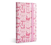 Yarnic Checkbook Cover for Personal Checkbook, Checkbook Holder with Pen Holder & Built-in Clear Plastic Divider for Duplicate Checks, Pink Bow, 7 x 3.7 x 0.4 inches, Color