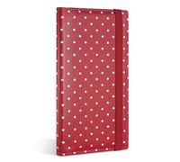 Yarnic Checkbook Cover for Personal Checkbook, Checkbook Holder with Pen Holder & Built-in Clear Plastic Divider for Duplicate Checks, Polka Red, 7 x 3.7 x 0.4 inches, Color