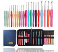 Yarniss 20 Sizes Crochet Hooks Complete Set,0.5mm-10mm, Multicolor, Large, Ergonomic Crochet Hooks with Case for Arthritic Hands