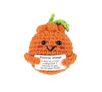 YarnJoy Positive Energy Crochet Orange Gift with Inspiring Affirmation Card Fun Emotional Support Present for Women and Men Perfect Birthday and Office Desk Decor