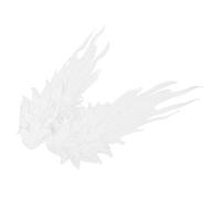 YARNOW 1 Pair Angel Wing Embroidered Appliques for Clothes, Small and Compact Decorative Polyester Yarn Patches, Elegant White Wing Design for Personal Use or Clothes Shop