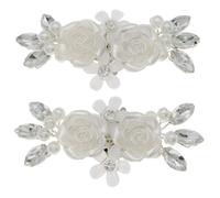 YARNOW 1 Pair Bridal Shoe Clips for Women Wedding Shoes Decorations with Pearl Flower Design Reusable Easily Attached for Prom and Graduation Time Accessories