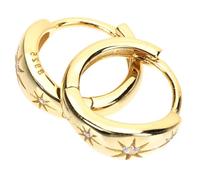 YARNOW 1 Pair Golden S925 Silver Star Earrings with Fine Workmanship, Fashionable and Sturdy Eight-pointed Star Studs, Rhinestones Earrings for Women’s Daily Wear