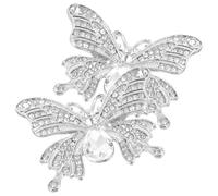 YARNOW 1 Pair Silver Rhinestone Butterfly Shoe Clips for Women Wedding Shoes Reusable Alloy with Fine Workmanship for DIY Wedding Decor
