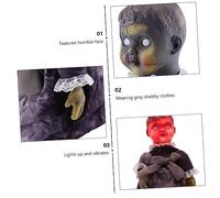 YARNOW 1 PC Halloween Voice Activated Glowing Walking Doll Haunted House Prop for Party Decoration Creepy Induction Doll with Horrible Face No Battery Included