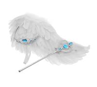 YARNOW 1 Set Angel Wings Costume with Headband and Wand Lightweight Fairy Wing Prop for Fancy Parties Cosplay and Dress Up